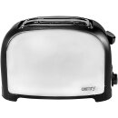 Toaster mit Brötchenaufsatz Edelstahl Schwarz Auftau und Aufback Funktion