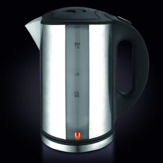 Groer Wasserkocher Edelstahl - 1,7 l Liter - 2000W - Edelstahlkessel Auto-off & Trockenlaufschutz