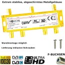 Premium 6-fach Sat Splitter Antennen Verteiler Kabelfernsehen DVBC 3D 4K HD