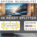 Premium 6-fach Sat Splitter Antennen Verteiler Kabelfernsehen DVBC 3D 4K HD