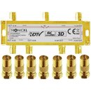 Antennenverteiler 6-fach gold Koax Sat Splitter TV...