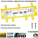 Antennenverteiler 6-fach gold Koax Sat Splitter TV Kabelfernsehen Coax Verteiler