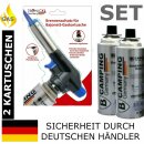 Lötbrenner Gasbrenner + 2 Gas Kartuschen Set...