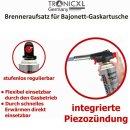 Lötbrenner Gasbrenner + 2 Gas Kartuschen Set Lötlampe Piezo