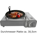 Gaskocher Campingkocher BBQ + Grill Platte + 2 Gas Kartuschen Kocher