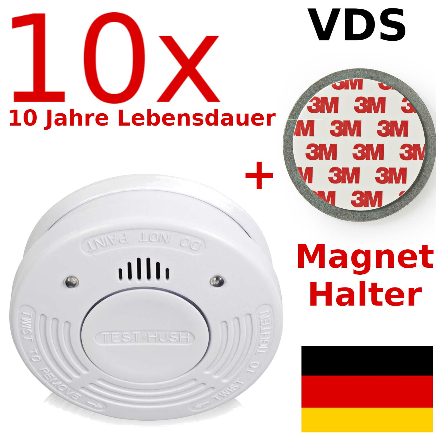 10 Stück 10 Jahre Rauchmelder mit VDS Feuermelder Sir, 174,29