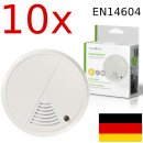 10 Stück Rauchmelder Decke Feuermelder Feuer Rauch Alarm Sirene EN14604