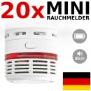 20 Stück Mini Rauchmelder Feuermelder Alarm Sirene 10 Jahre Batterie Jahres