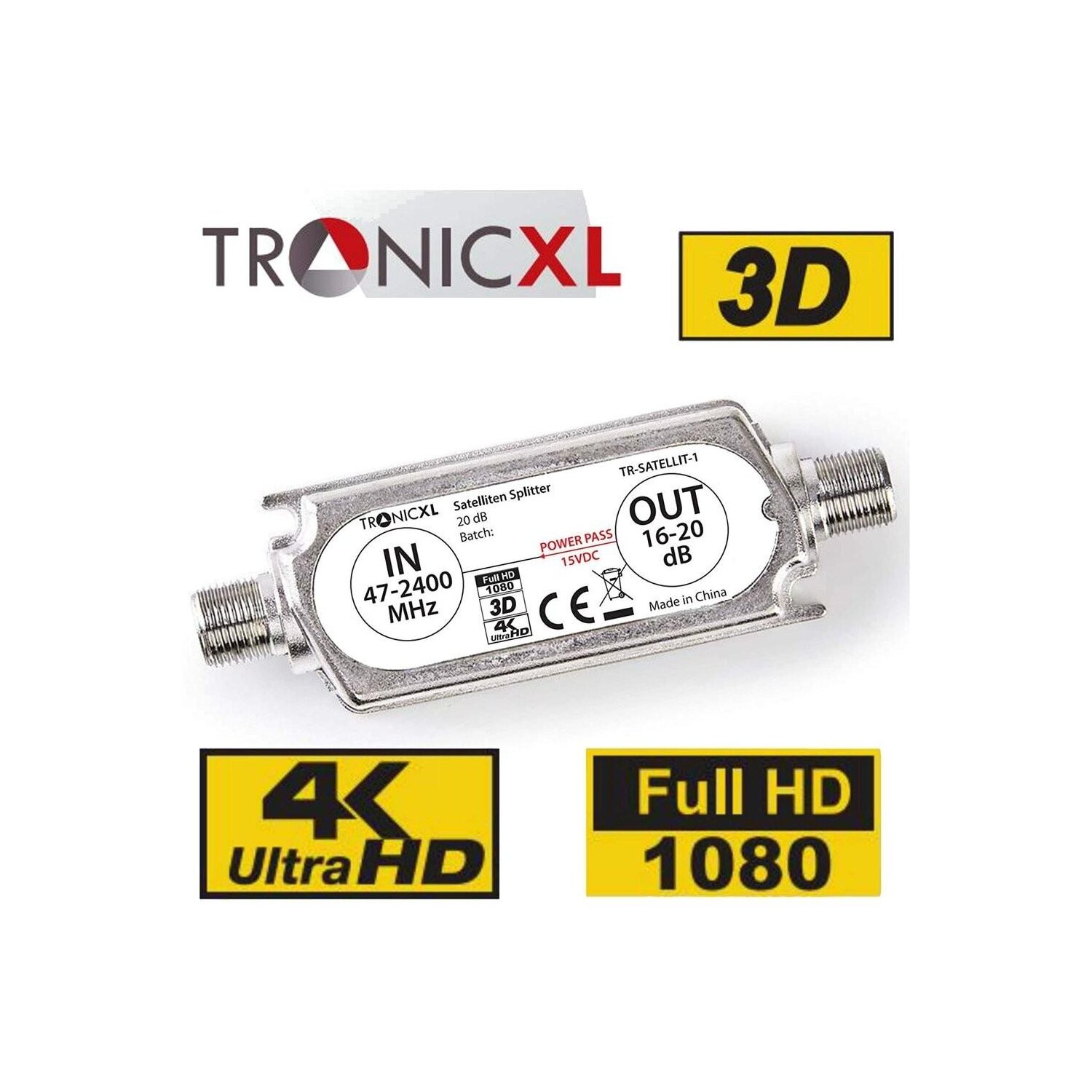 20dB DVBS2 DVB-S2 Satelliten-Leitungsverstärker Inline Breitband SAT ...