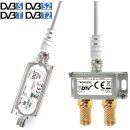 Sat Verstärker mit 2-Fach Antennenverteiler Splitter 3D 4K HDTV