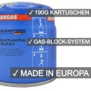 Gaskocher Campingkocher 1-flammig + 8X Kartusche Butan Set