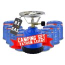 Gaskocher Campingkocher 1-flammig + 8X Kartusche Butan Set