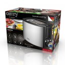 Camry CR3215 Toaster Edelstahl mit Brötchen Aufsatz Auftau Aufback Funktion LED