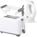 2-Schlitz Toaster mit Brötchen-Aufsatz + 0,6l Wasserkocher Frühstück-Set Frühstücks-Set - Brot Toast mit Aufwärm- und Auftau-funktion + Automatische Abschaltung Kunststoff + Edelstahl