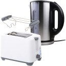 1,7L Wasserkocher Edelstahl + Toaster weiß...