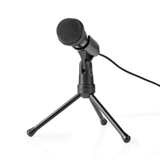 PC Laptop Kamera Mikrofon 3,5mm Klinke Tisch Tischmikrofon mit Stativ