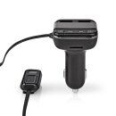 Kfz Audio FM Transmitter | Fest | freisprechend | 0.8 " | LED Bildschirm | USB Ladung | Schwarz/Grau