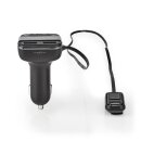 Kfz Audio FM Transmitter | Fest | freisprechend | 0.8 " | LED Bildschirm | USB Ladung | Schwarz/Grau