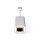 USB-Adapter | USB 3.2 Gen 1 | USB-A Stecker | RJ45 Buchse | 1 Gbps | 0.20 m | rund | Vergoldet | Geflochten / Nylon | Silber | Verpackung mit Sichtfenster