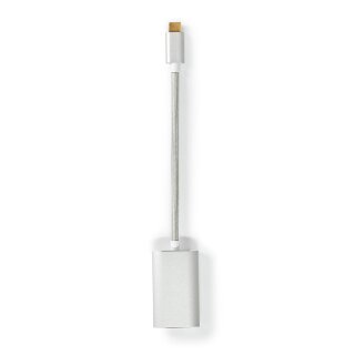 USB-Adapter | USB 3.2 Gen 1 | USB-C™ Stecker | Mini DisplayPort Buchse | 0.20 m | rund | Vergoldet | Geflochten / Nylon | Silber | Verpackung mit Sichtfenster
