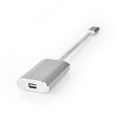 USB-Adapter | USB 3.2 Gen 1 | USB-C™ Stecker | Mini DisplayPort Buchse | 0.20 m | rund | Vergoldet | Geflochten / Nylon | Silber | Verpackung mit Sichtfenster