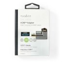 HDMI™ -Adapter | HDMI™ Stecker | HDMI™ Ausgang / HDMI™ Buchse | Vergoldet | 90° abgewinkelt | Aluminium | Gunmetal | 1 Stück | Verpackung mit Sichtfenster