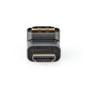 HDMI™ -Adapter | HDMI™ Stecker | HDMI™ Ausgang / HDMI™ Buchse | Vergoldet | 270° abgewinkelt | Aluminium | Gunmetal | 1 Stück | Verpackung mit Sichtfenster