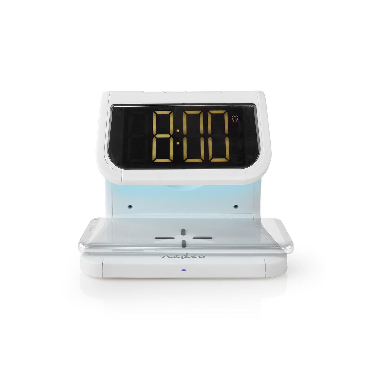 Nachttisch Wecker Digital mit Qi Smartphone Ladegerät Nachtlicht