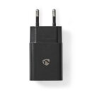 Netzteil Ladegerät 2.4 A 12W USB A + USB-C Kabel Smartphone Tablet Ladekabel schwarz