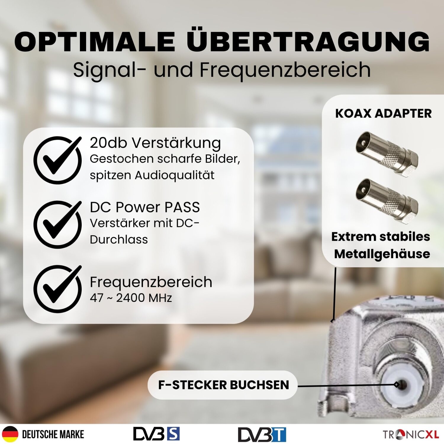Signalverstärker LNB Sat Schüssel DVBT Antenne 20dB DVBS2 DVB-S2 Sate, 18,90