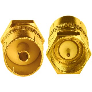 Koax Adapter GOLD IEC-Buchse auf F-Stecker vergoldet