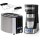 1 Tassen Kaffeemaschine mit Thermobecher + Toaster mit Brötchen-Aufsatz Edelstahl schwarz