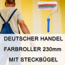 Premium Farbroller mit Steckbügel Farbwalze 230 mm für raue Untergründe