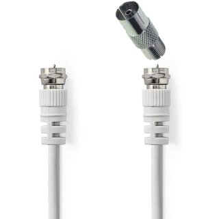 0,2m Kurzes F-Stecker Kabel + Adapter zu Koax Koaxial Buchse Female Kupplung Antennenkabel