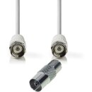 0,2m Kurzes F-Stecker Kabel + Adapter zu Koax Koaxial...