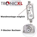 2-Fach Antennenverteiler Splitter mit 40dB (2 x 20dB) Sat Verstärker digital HD Satellit TV