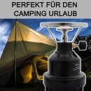 Campingkocher Metall schwarz für Butan Gas Kartuschen Kocher Camping Camper