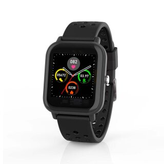 Smartwatch | LCD-Anzeige | IP68 | Maximale Betriebszeit: 7200 min | Android™ / IOS | Schwarz