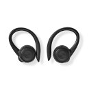 Vollständig drahtlose Kopfhörer | Bluetooth® | max. Batteriespielzeit: 4 hrs | Drücken Sie Strg | Ladegehäuse | Eingebautes Mikro | Stimmkontrolle | Ohrenhaken | Schwarz