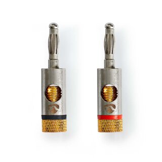 2 Stück HQ Bananenstecker Banana Audio Stecker vergoldet Aluminium Metall