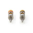 2 Stück HQ Bananenstecker Banana Audio Stecker vergoldet Aluminium Metall