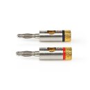 2 Stück HQ Bananenstecker Banana Audio Stecker vergoldet Aluminium Metall