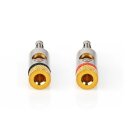 2 Stück HQ Bananenstecker Banana Audio Stecker vergoldet Aluminium Metall