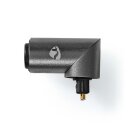 Toslink Adapter | Toslink Buchse | Toslink Stecker | 90° abgewinkelt | Aluminium | Gunmetal | 1 Stück | Box