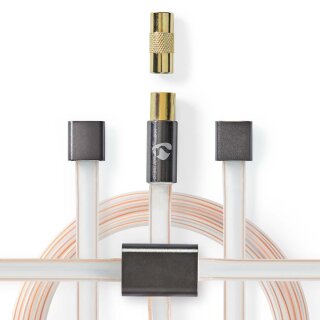 UKW Dipol Antenne Wurfantenne Koax IEC vergoldet High End Radio T Antenna