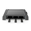 6 Personen Raclette Raclettegrill mit Grill Grillplatte Pfännchen Holz Spatel Set