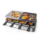 8 Personen Raclette mit Steinplatte und Grill Tisch Premium Raclettegrill Raklette