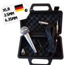 Mikrofon dynamisch XLR 3,5mm 6,35mm + Koffer + Kabel Set...