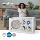 Tisch Retro Design UKW FM Radio analog weiß silber...