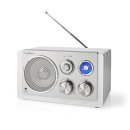 Tisch Retro Design UKW FM Radio analog weiß silber Tischradio Vintage